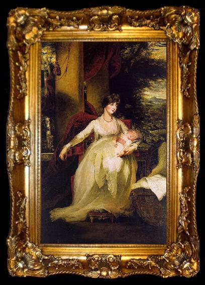 framed  John Hoppner Lady Caroline Capel Holding her Daughter Harriet, ta009-2